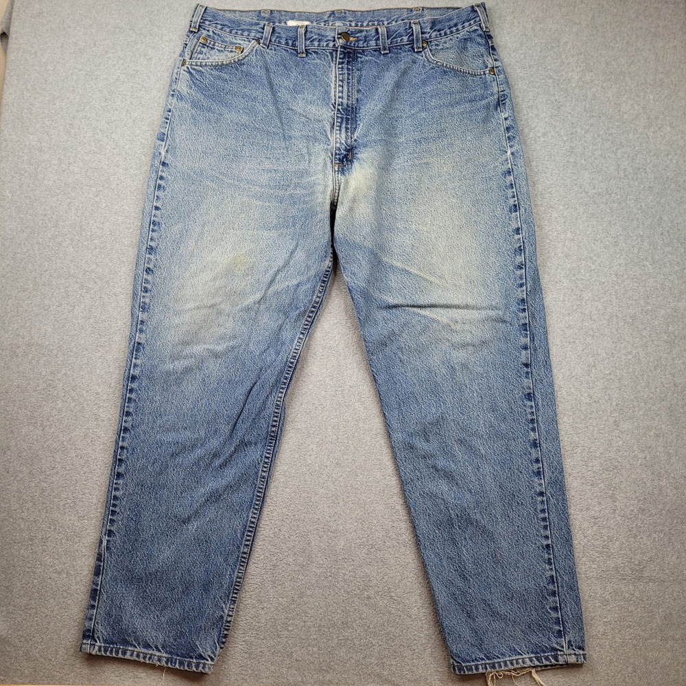 Carhartt Jeans Mens 46x32 Blue Relaxed Fit Tapered Leg B17DST